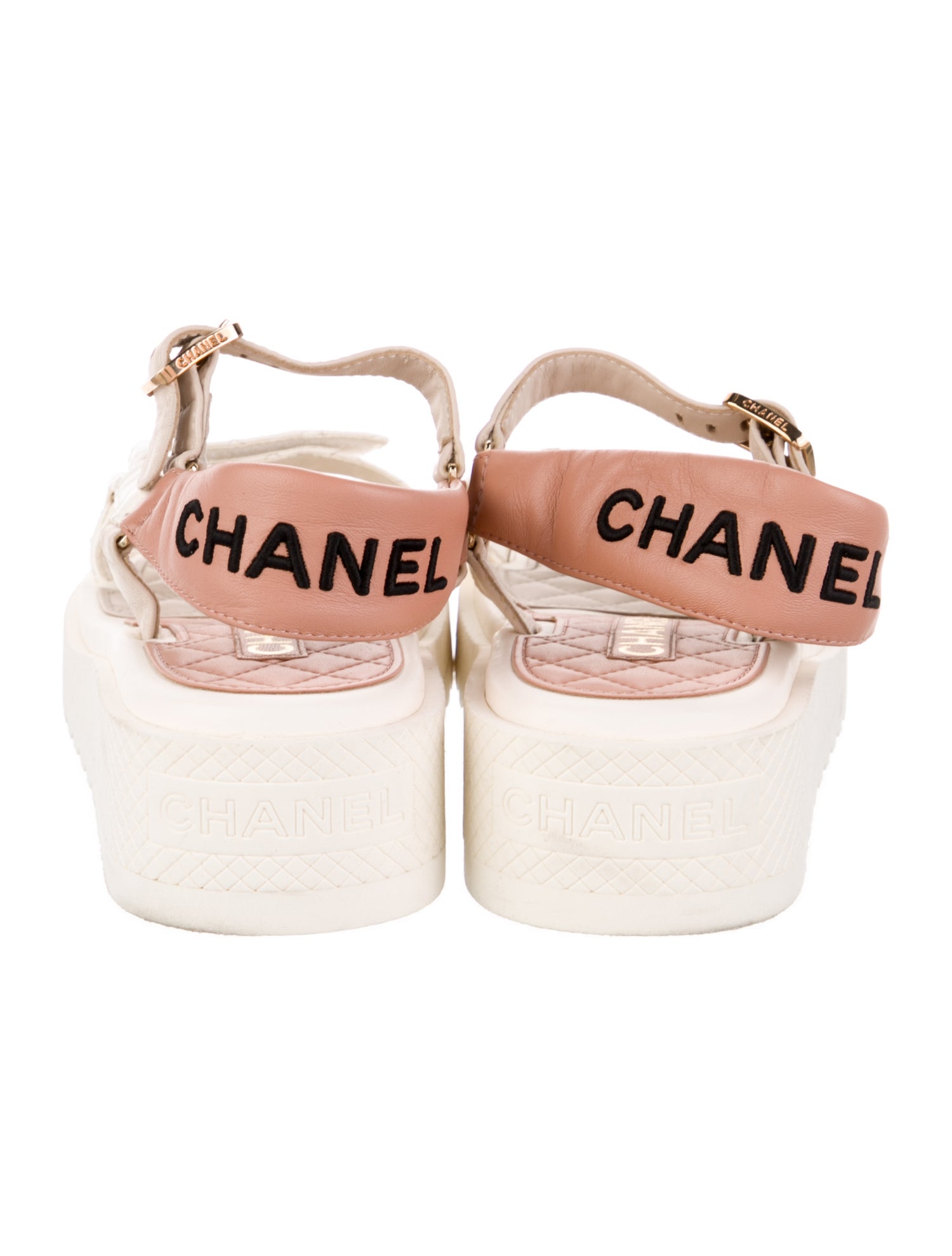 Chanel Interlocking CC Logo Leather Gladiator Sandals